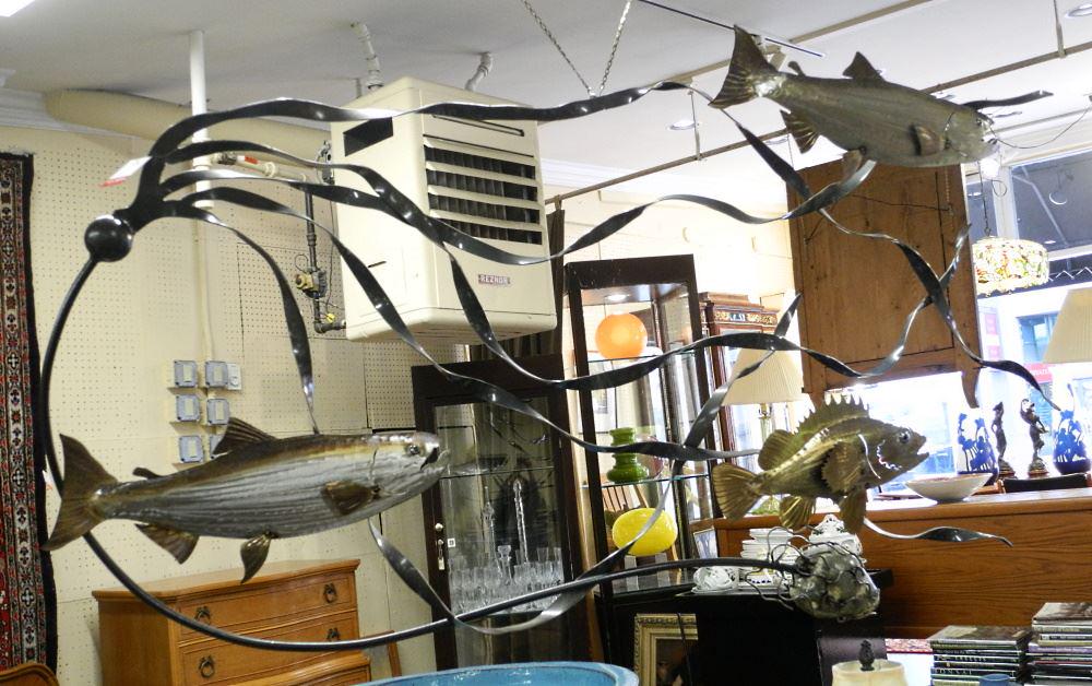 Metal Work "Fish" Wall Sculpture Signed Kevin MacKenzie 2019, 37" x 63". (1 of 5)