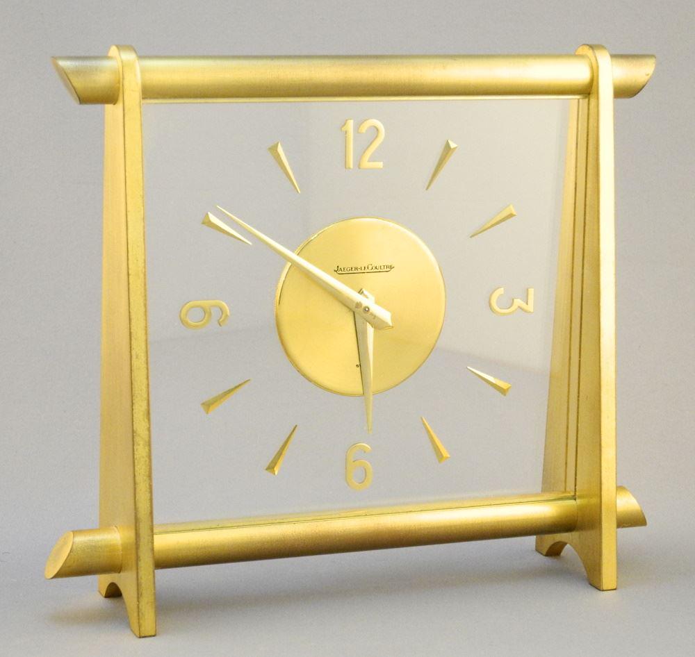 Jaeger-LeCoultre 8 Day Clock Model 358, 6 3/4 x 7 3/4 x 2", not running (1 of 3)