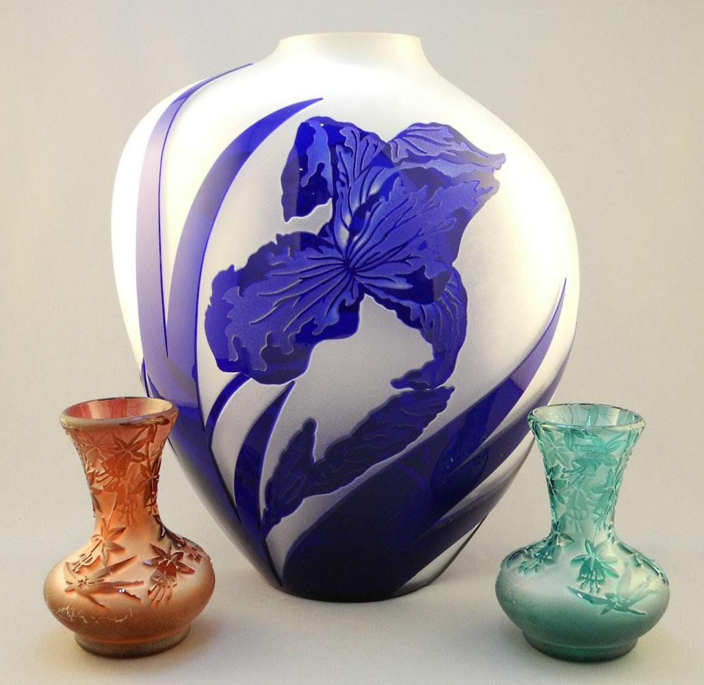 3 Pieces of Pilgrim Glass Dated 1993 & 1996, 12 1/4".: 3 Pieces of Pilgrim Glass Dated 1993 & 1996, 12 1/4".