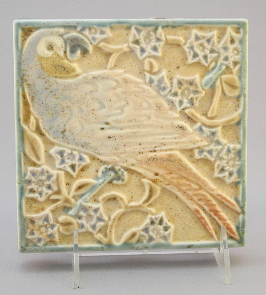 Rookwood Tile Trivet #3077/ 1924, 3/4" x 5 5/8" x 5 5/8". (1 of 3)