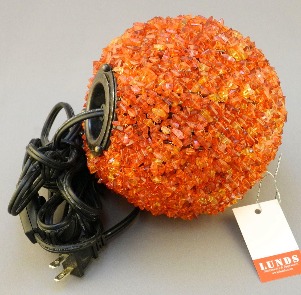 Plastic Beaded Globe Lamp, 6 1/2" Diameter. (1 of 3)