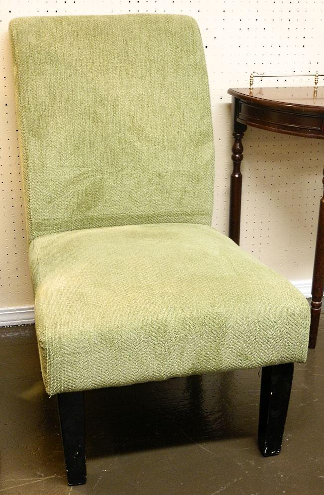 Contemporary Green Armless Occasional Chair, 37" High: Contemporary Green Armless Occasional Chair, 37" High