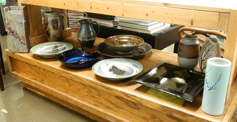 Collection of Various Ceramic Vessels & Dishes, Includes Ikebana Bowl & Glass Dish (1 of 3)