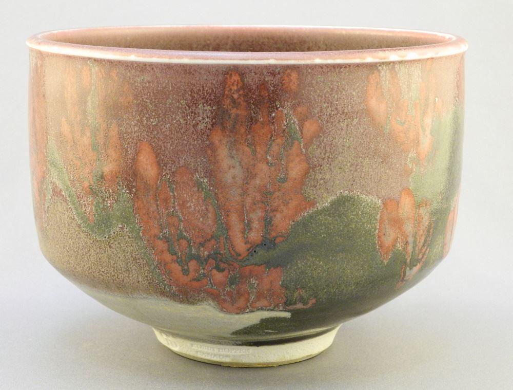 Porcelain Jardiniere Signed Robin Hopper, 5 1/4" x 7 1/4" Diameter.: Porcelain Jardiniere Signed Robin Hopper, 5 1/4" x 7 1/4" Diameter.