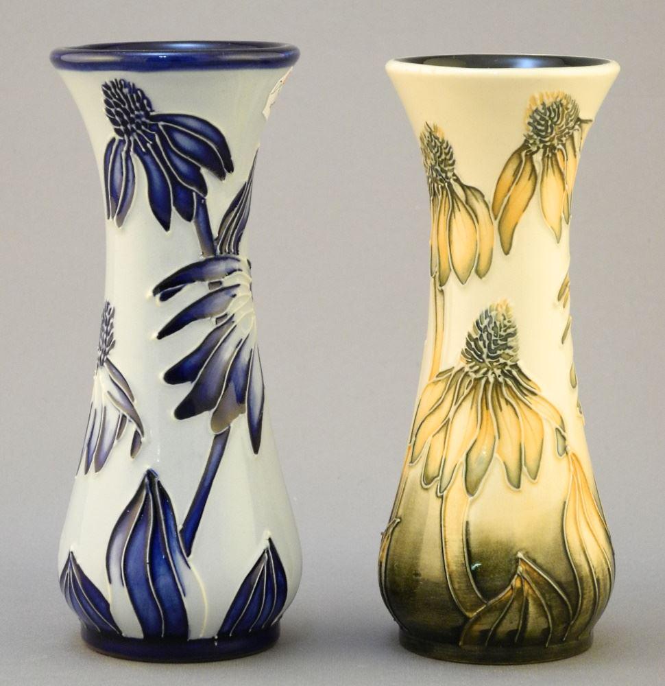 2 Moorcroft "Cornflower" Vases - Anji Davenport 2001. (1 of 2)