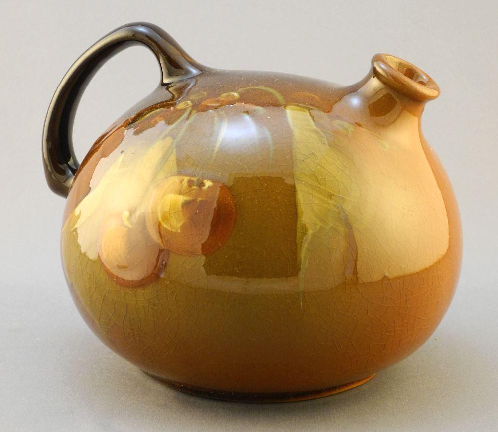 Owens Pottery Pitcher, Impressed Mark & Monogrammed, 5 1/2" High. (1 of 2)