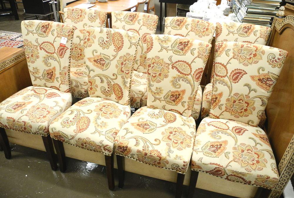 8 High back Paisley-Style Dining Chairs. (1 of 3)
