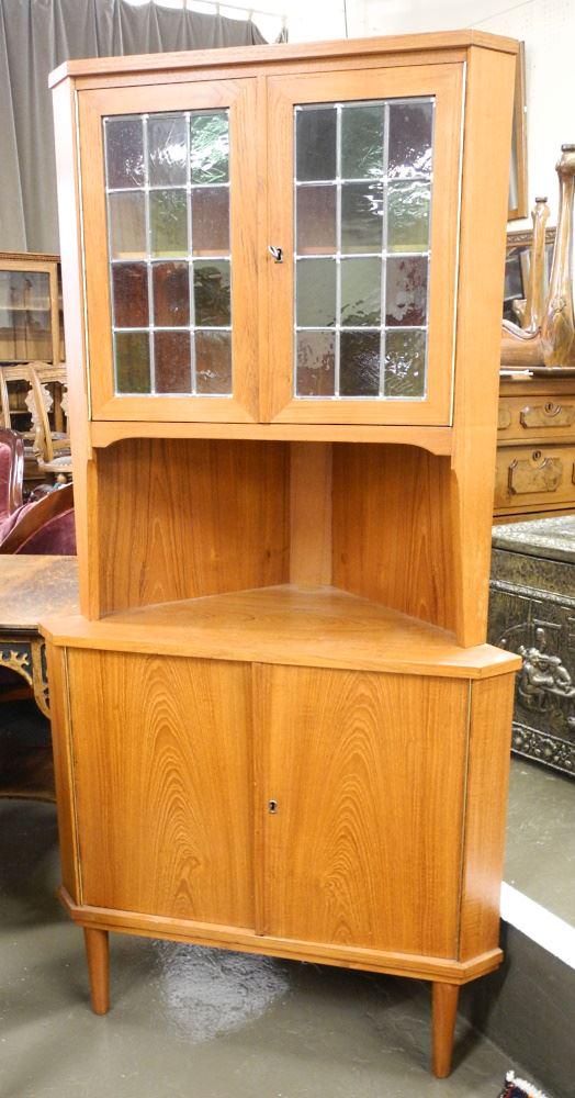 Teak Corner Cabinet, 65 1/4" H.: Teak Corner Cabinet, 65 1/4" H.