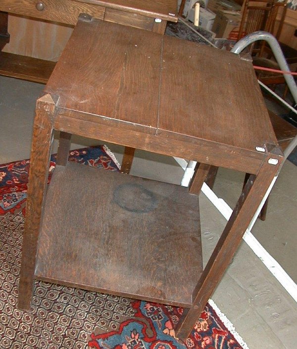 Oak two tier parlour table.