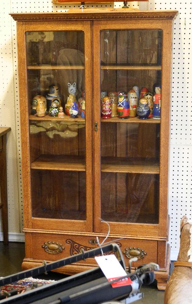 19th Century Oak Double Door Cabinet, 54 3/4" High. (1 of 2)