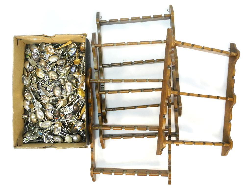 Collection of 300 Plus  Silver & Silver Plated Spoons with Wall Displays. (1 of 2)