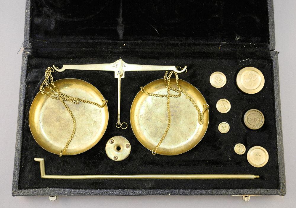 Indian Gold Scale in Box, Box 10 1/2" Wide. (1 of 2)