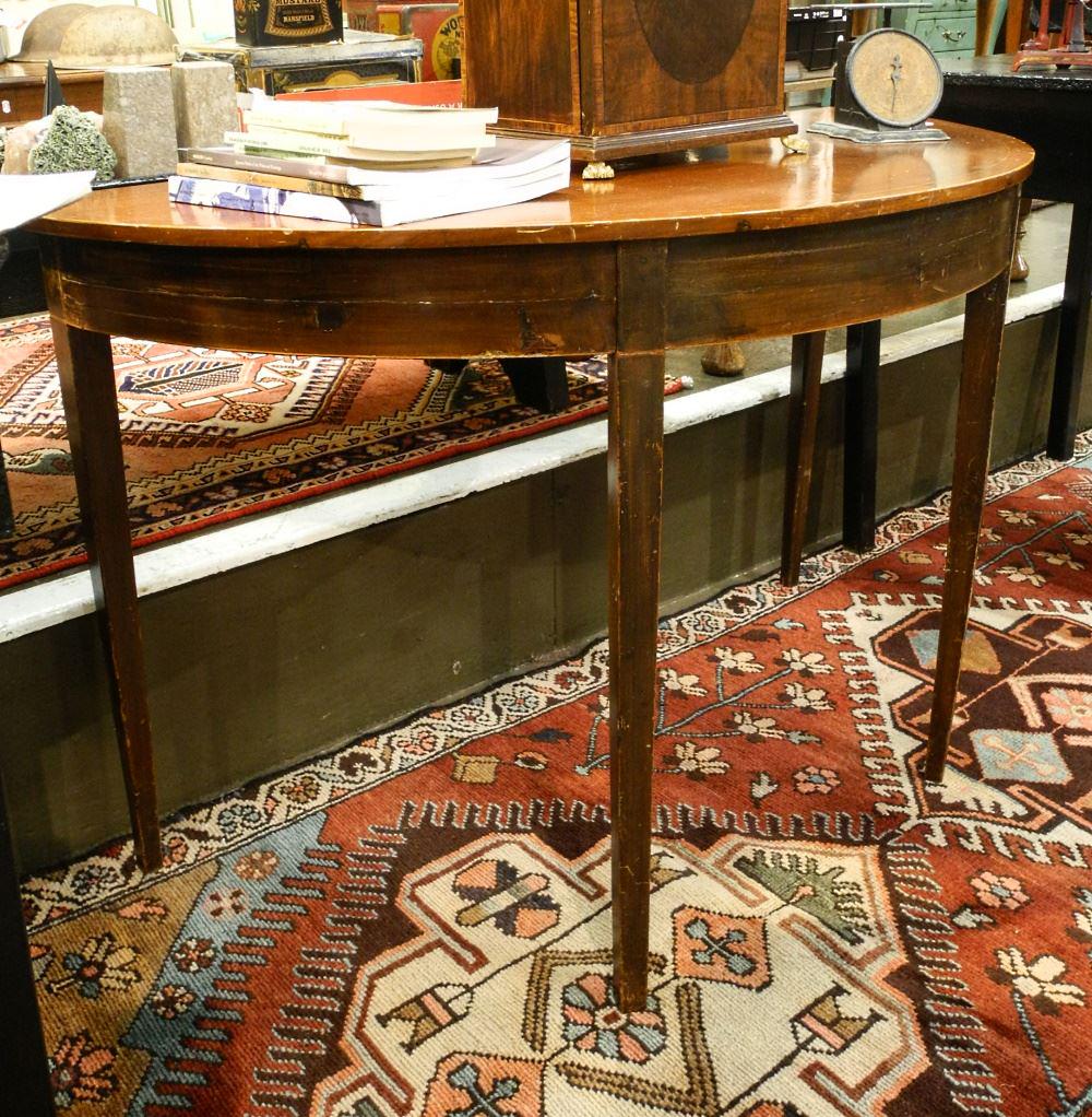 Mahogany Demilune Pier Table, 45 1/8" wide.: Mahogany Demilune Pier Table, 45 1/8" wide.