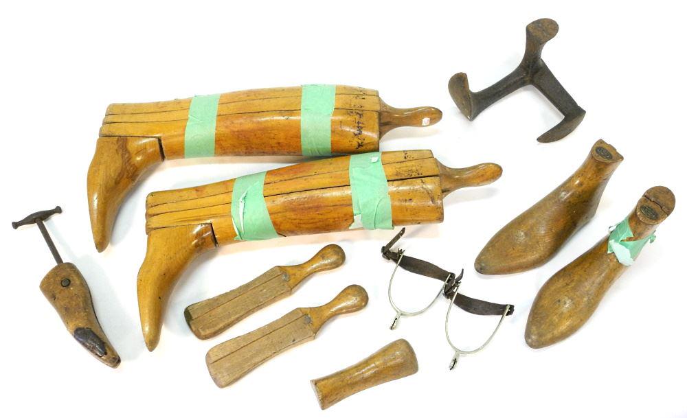 2 Pairs of Boot Jacks & a Pair of Spurs & Cobble Tools. (1 of 3)