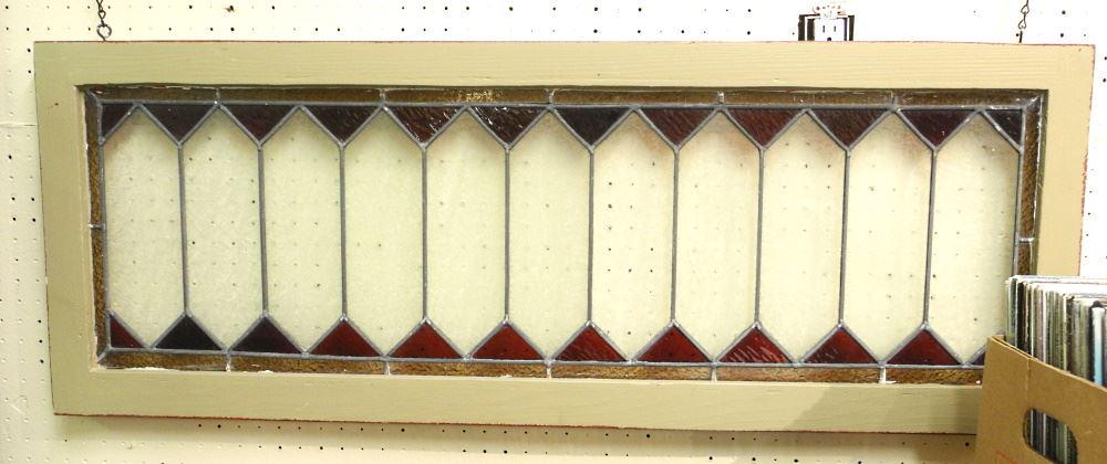 Leaded Glass Panel, 17 5/8" x 47 1/4" Framed. (1 of 1)