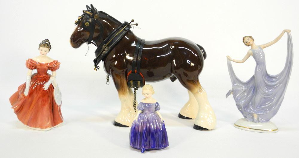 2 Royal Doulton Figures, W & A Figure, Melba Ware Draft Horse. (1 of 4)