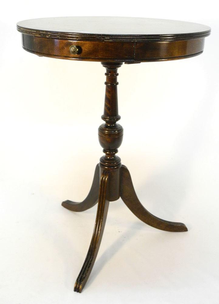 Walnut Pedestal Table, 26 5/8". (1 of 2)