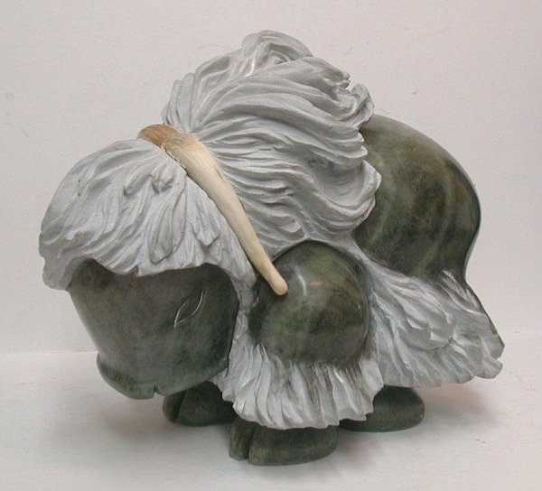 Inuit soapstone carving by Shytoo Muckpa