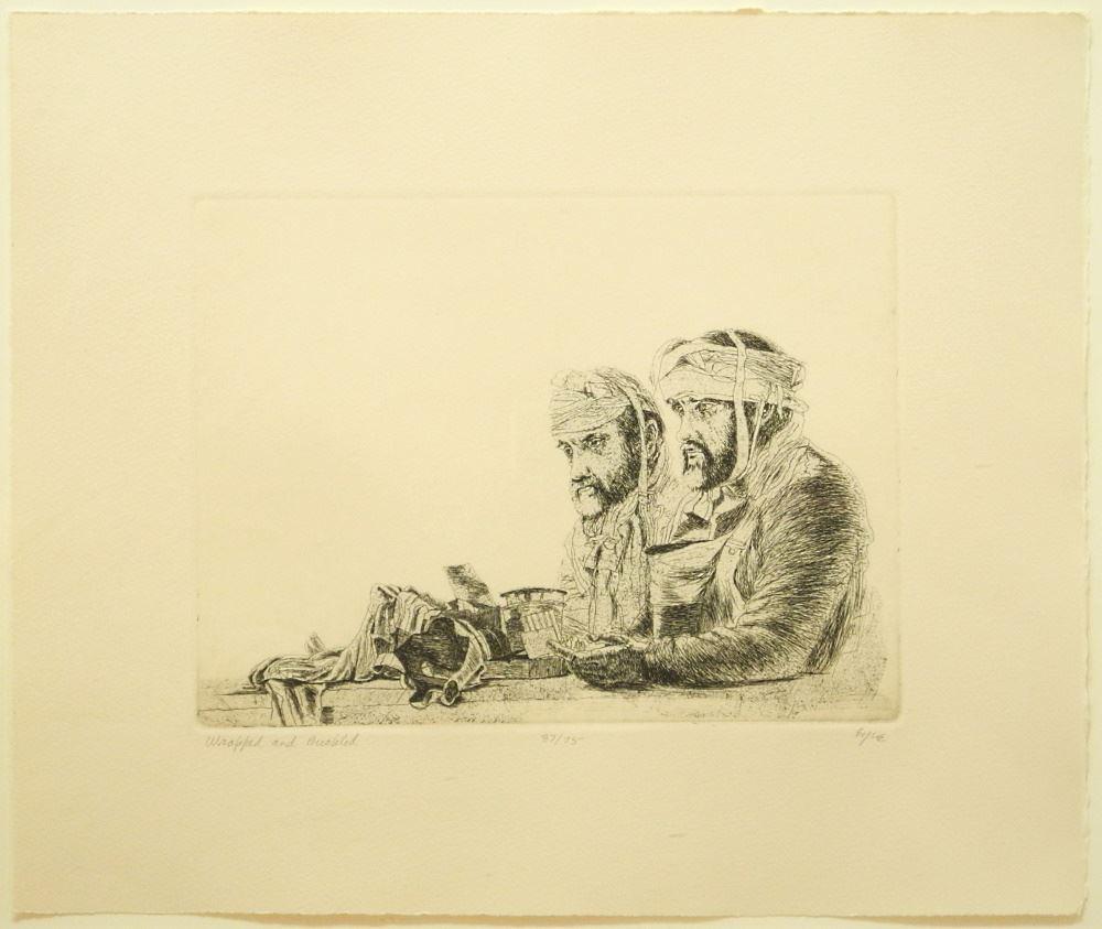 Etching Signed (Ivan) Eyre, Sheet 15" x 17 7/8", "Wrapped & Buckled", #37/75. (1 of 6)