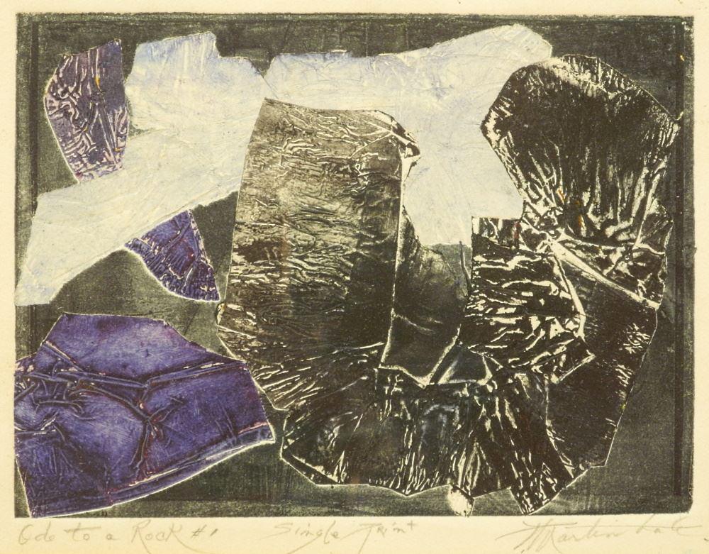 Single Print Signed (Patricia) Martin Bates, 6 3/4" x 8 3/4", "Ode to a Rock #1". (1 of 5)