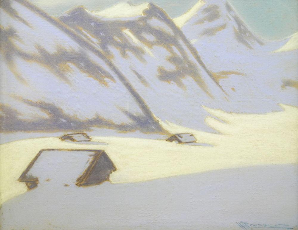 Pastel signed H (Harold) Tygesen, "Stow Scene" 15 1/4" x 19 1/2". (1 of 5)