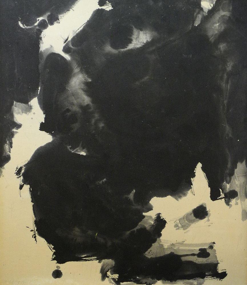 Watercolour Signed Paul Wong '66, "Spring Landscape" 35 3/4"x31 1/2". (1 of 6)