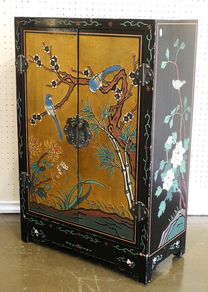 Chinese Lacquer Cabinet, 36" H. (1 of 7)