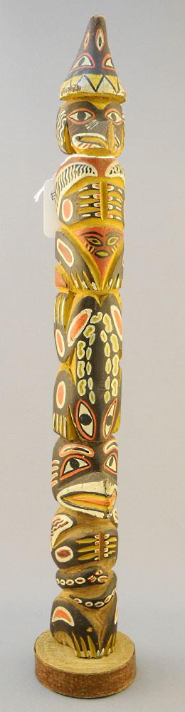 Northwest Coast Model Totem Pole, 16 3/4"H. (1 of 6)