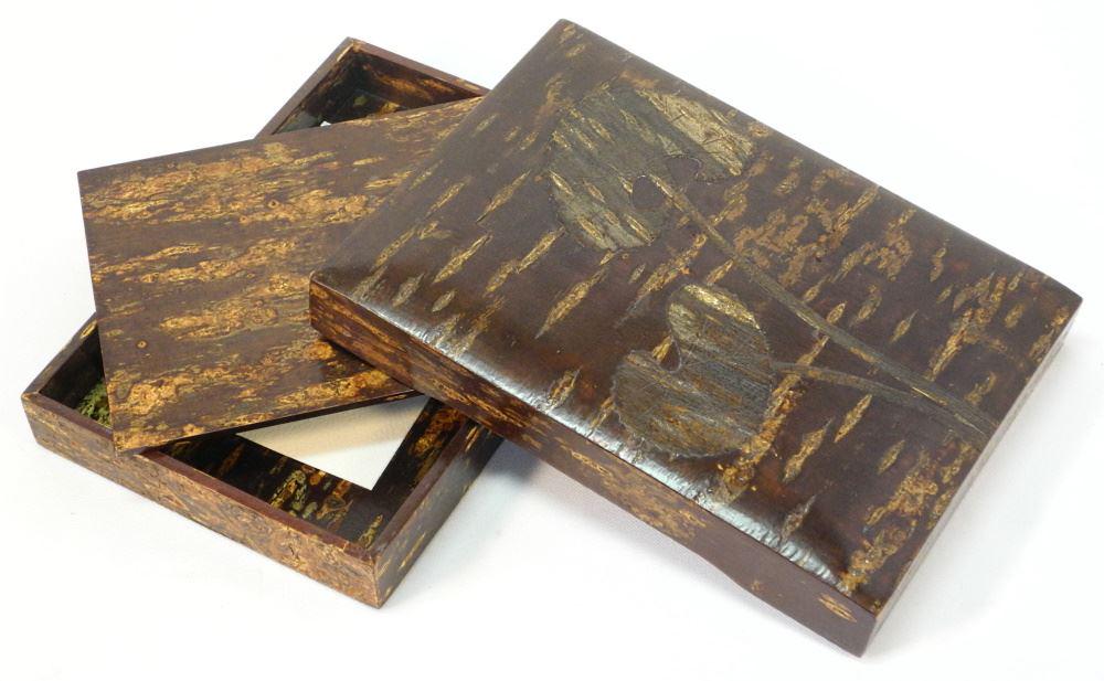 Japanese Lacquer Box, Cover Signed, 1 5/8" x 9 7/8" x 7". (1 of 1)