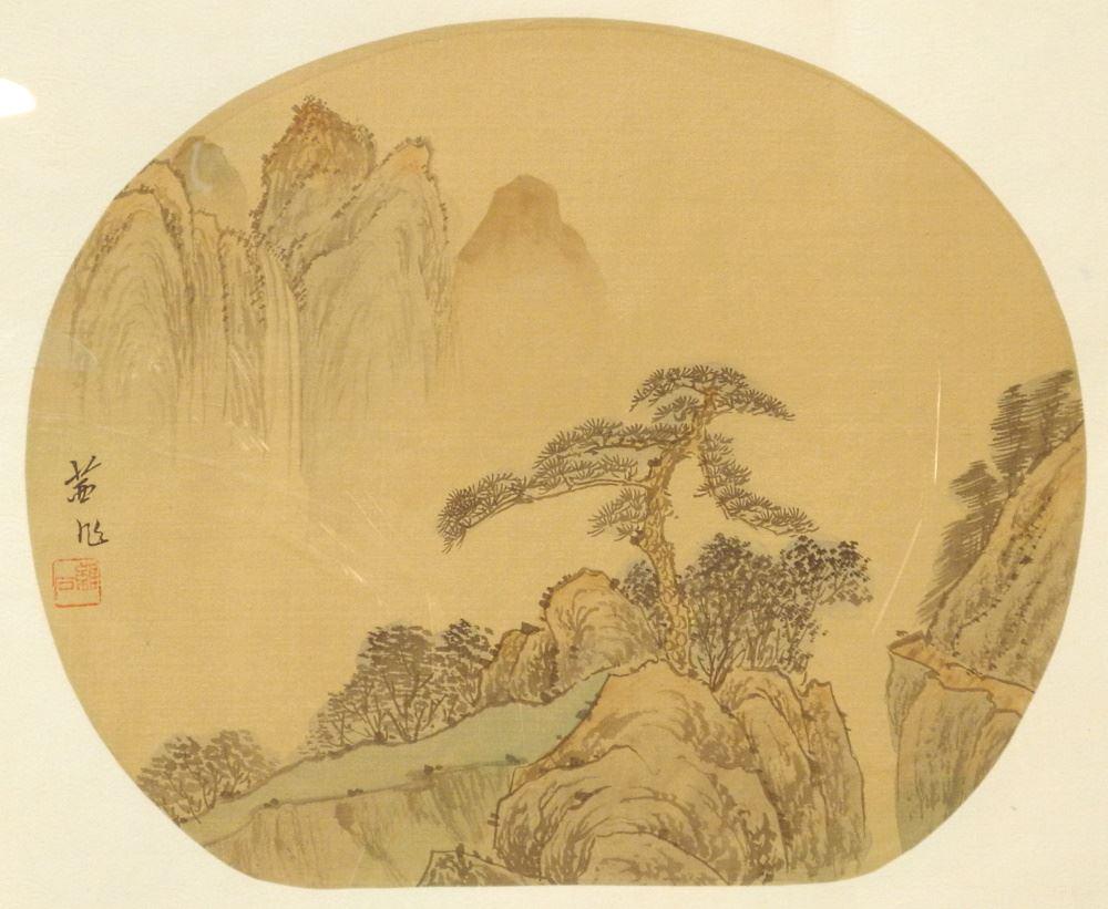 Chinese Silk Fan Painting, 9 3/4 x 11 3/4", Laid Down (1 of 1)