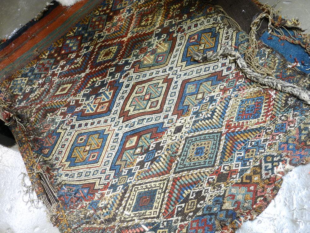 Kurdish (Urfa) Antique Camel Bag, 3'3" x 2'9". (1 of 3)