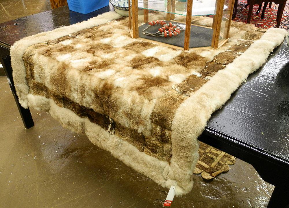 South American Fur Throw, No Export, 57 x 41": South American Fur Throw, No Export, 57 x 41"
