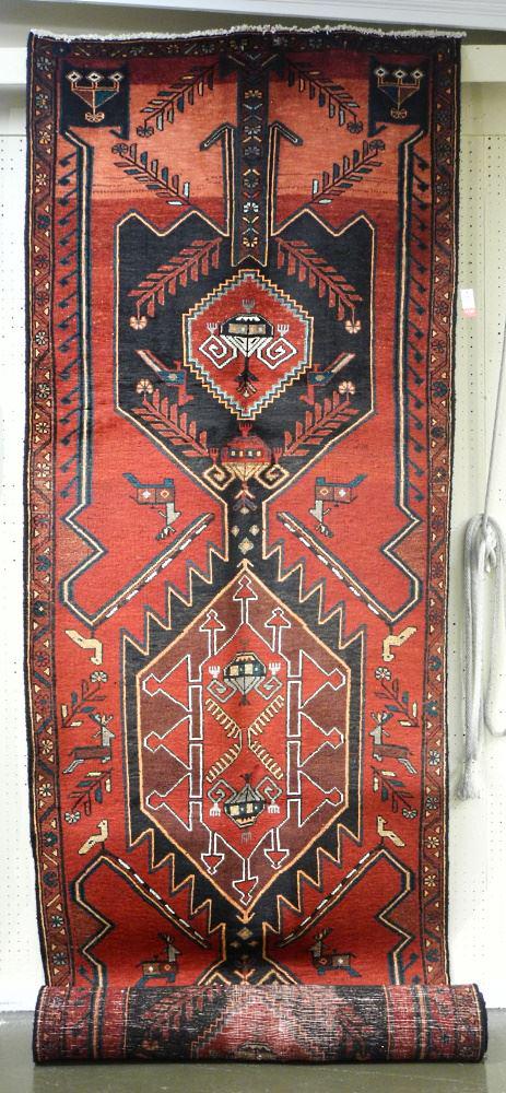 Asian Sanandaj Runner, Approx. 3'7" X 12'6". (1 of 4)