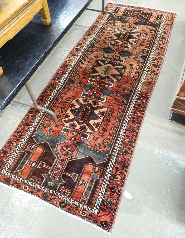 Asian Hamedan Runner, Approx. 3'6" X 9'5". (1 of 3)