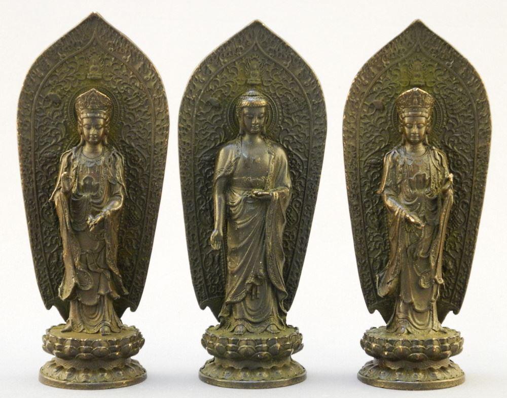 3 Cast Metal Buddhist Figures, 5 1/8 "H. (1 of 2)