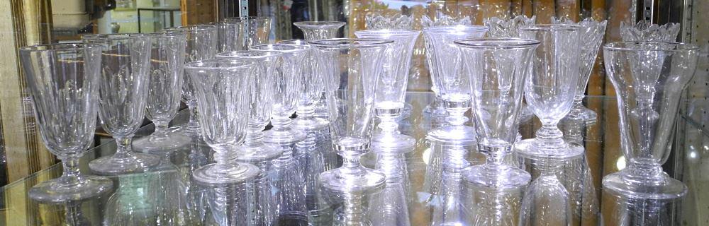 Collection of Antique Crystal Parfait Glasses: Collection of Antique Crystal Parfait Glasses
