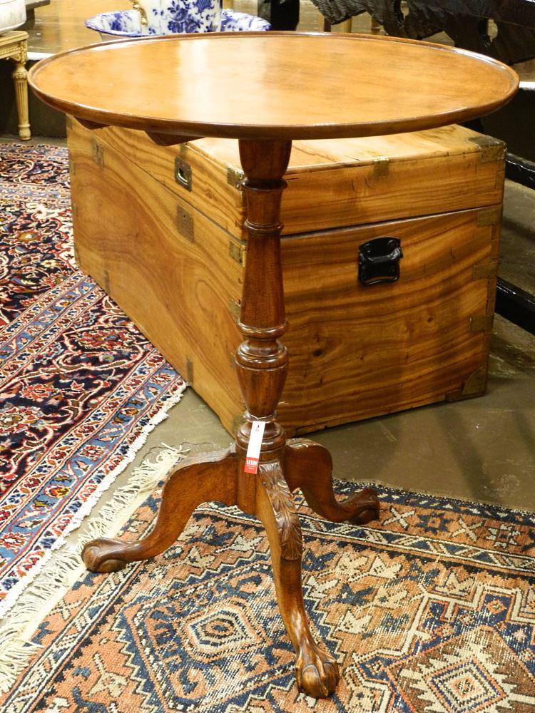 19th Century Mahogany Pawfoot Tilt top table, 29 1/2" x 23 1/2" D. (1 of 2)