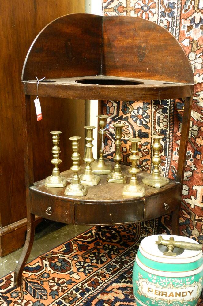 Georgian Mahogany Corner Wash Stand, 41 3/8", Condition Noted (1 of 1)