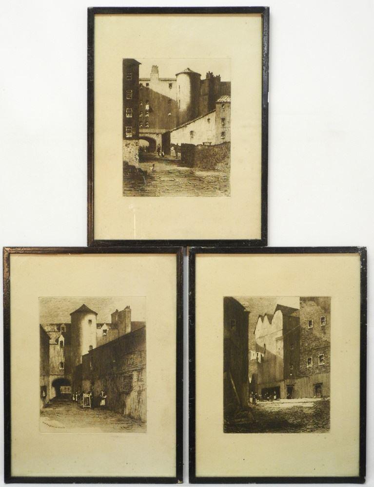 4 Etchings Signed Munro Bell, Plate 8 7/8" x 6 7/8", "Passage Views". (1 of 4)