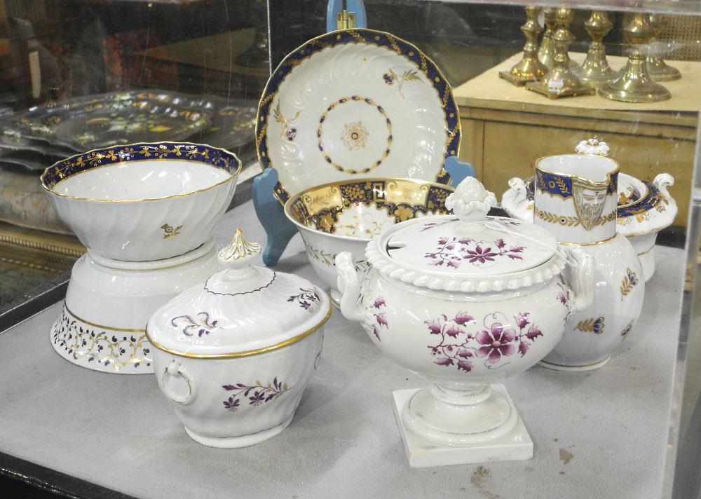 Collection of Antique English Porcelain Table Wares including Worcester (1 of 3)