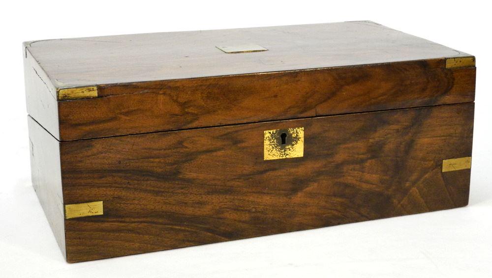 Victorian Mahogany Lap Desk with Brass Features, 15 7/8" Wide (1 of 5)