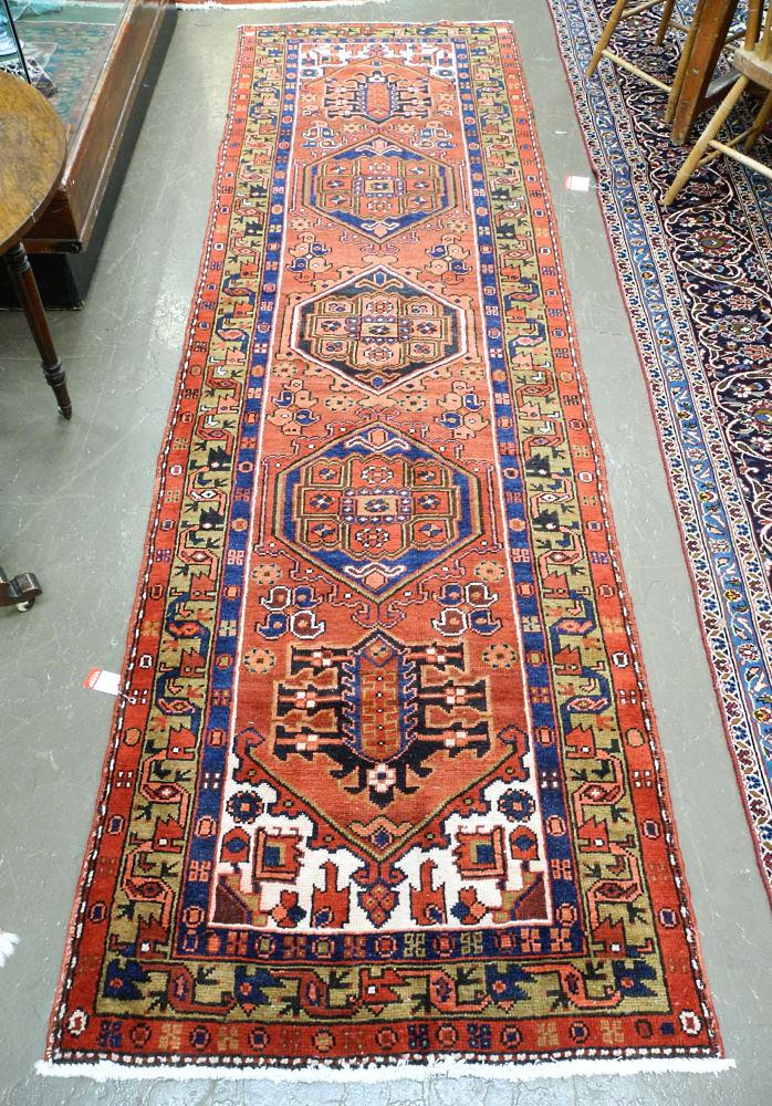 Gharajeh Runner, Approximately 11' x 3'2". (1 of 2)