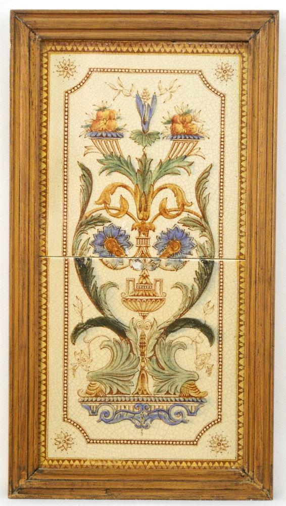 Pair of Framed Tiles, 11 3/4"X5 5/8". (1 of 4)
