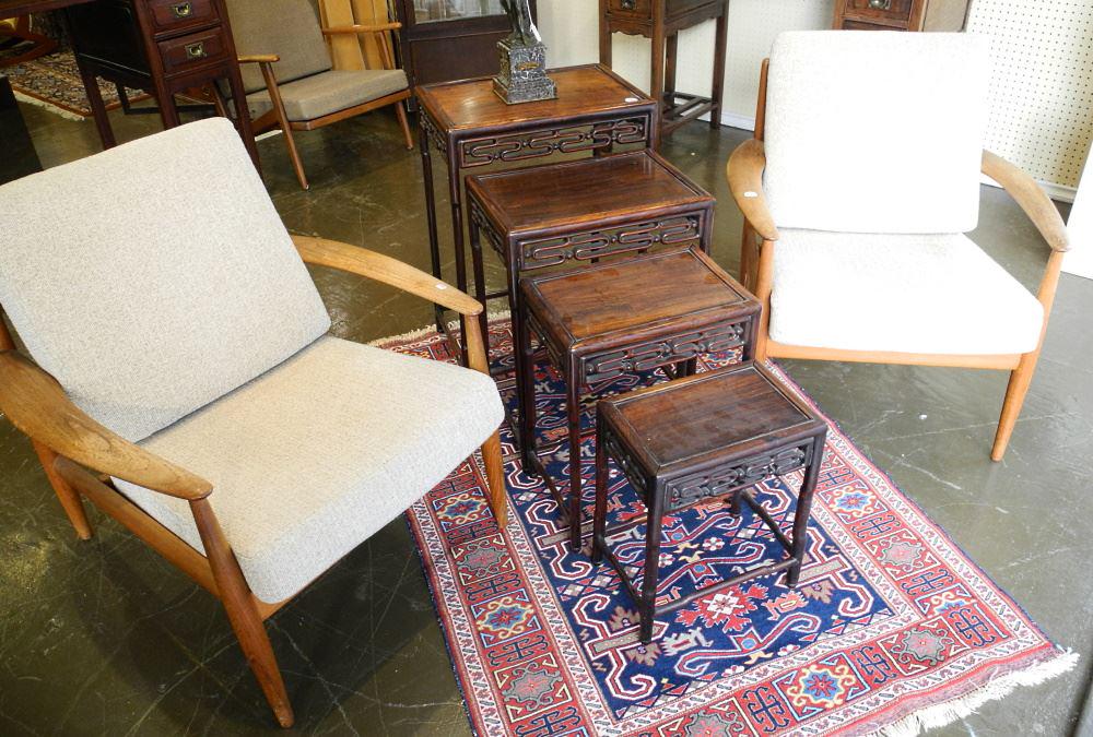 Pair of France & Son Model 118 Lounge Chairs, Designer: Grete Jalk (1 of 9)