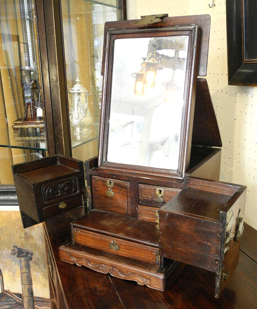 19th Century Chinese Rosewood Metamorphic Dresser Box, 8 3/4"X 10 3/4" X 15". (1 of 5)