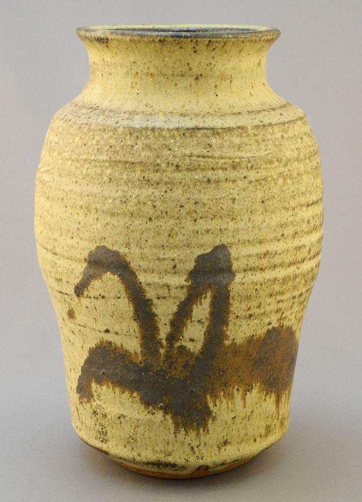 Stoneware Vase Signed with Character of Wayne Ngan, 8 1/2"H. (1 of 8)