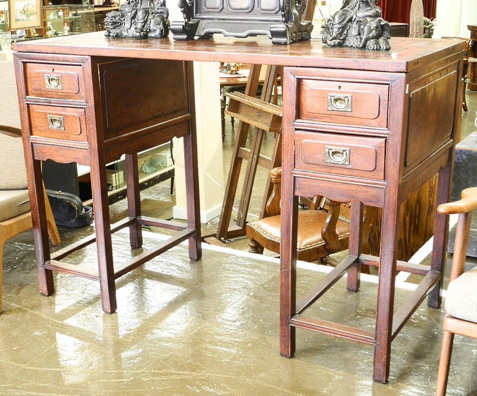 Chinese Rosewood Desk, 33 1/4" X 49 1/2" X 21 1/2".: Chinese Rosewood Desk, 33 1/4" X 49 1/2" X 21 1/2".