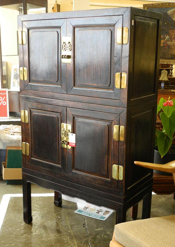 Chinese Rosewood Stacking Cabinet, 28 1/4"X20"X14 3/8". (1 of 3)