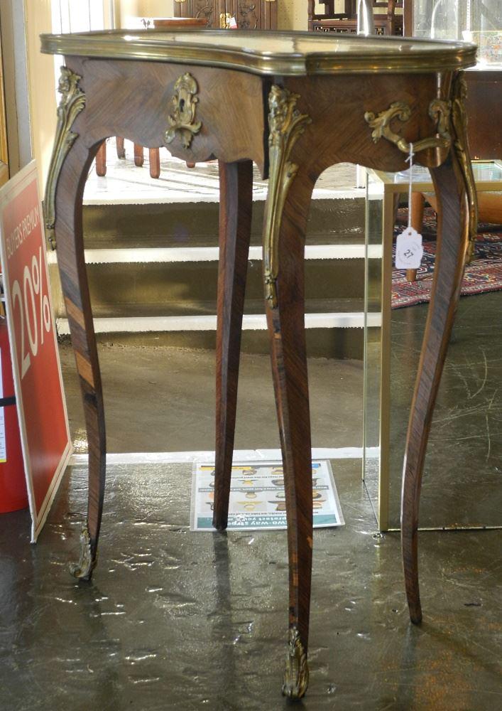 Louis XV Parquet Ormolu Mounted Side Table, 28 3/8" x 22 1/8" x 14 1/2". (1 of 4)