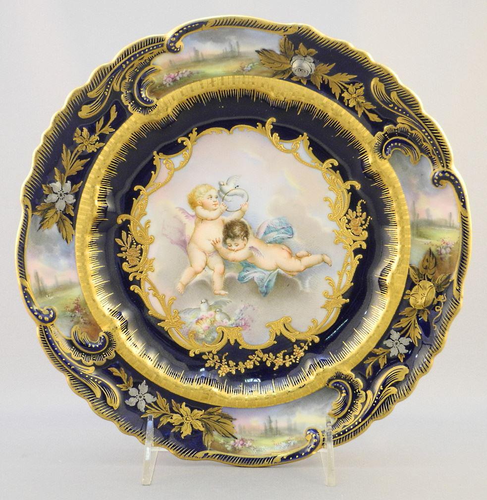 Sevres Porcelain Dish, "Chateau de Versailles", 9 3/8" D. (1 of 7)